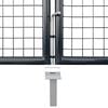 vidaXL Mesh Garden Gate Galvanised Steel 415x150 cm Grey
