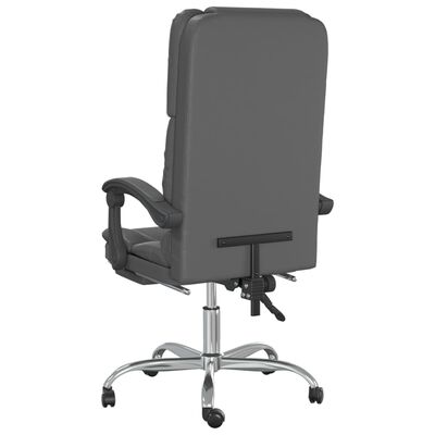 vidaXL Massage Reclining Office Chair Grey Faux Leather