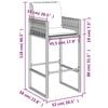 vidaXL Garden Bar Stools with Cushions 2 pcs Grey Poly Rattan
