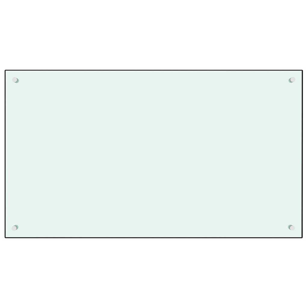 vidaXL Kitchen Backsplash White 100 x 60 cm Tempered Glass