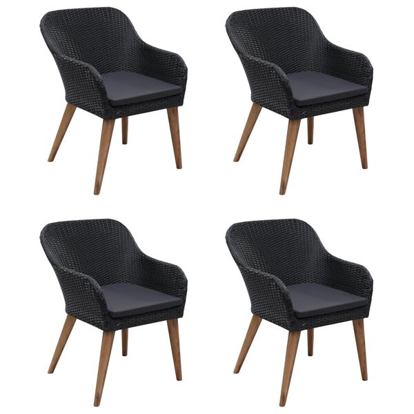 vidaXL 5 Piece Garden Dining Set Black