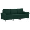 vidaXL 3 Piece Sofa Set with Cushions Dark Green Velvet