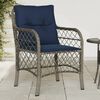vidaXL Garden Chairs with Cushions 2 pcs Grey Poly Rattan