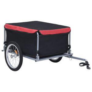 vidaXL Bike Trailer Black and Red 65 kg