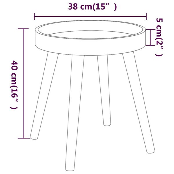 vidaXL Side Table Grey 38x38x40 cm Engineered Wood&Solid Wood Pine