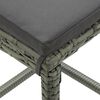 vidaXL Bar Stools with Cushions 2 pcs Grey Poly Rattan
