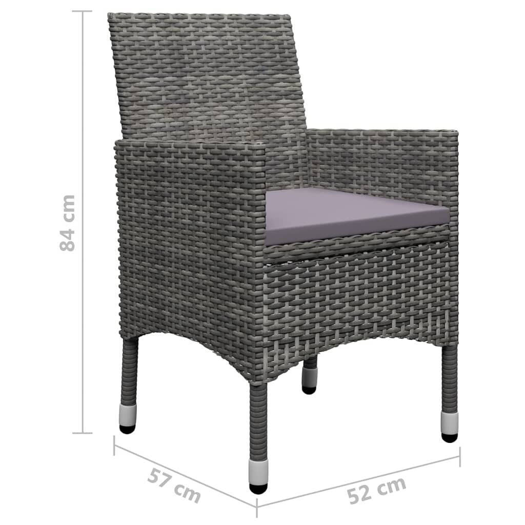 vidaXL 5 Piece Garden Dining Set Grey