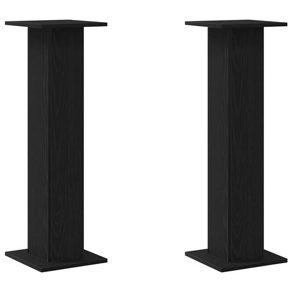 vidaXL Plant Stand 2 pcs Black Oak 30 x 30 x 95 cm Engineered wood