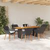 vidaXL Garden Dining Set 7 pcs Black and brown Poly Rattan
