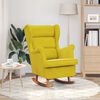 vidaXL Rocking Chair Wingback Yellow Velvet and Solid Wood