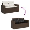 vidaXL 4 Piece Garden Sofa Set with Cushions Brown Poly Rattan