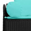 vidaXL Garden Sofa with Cushions 3-Seater Black Poly Rattan