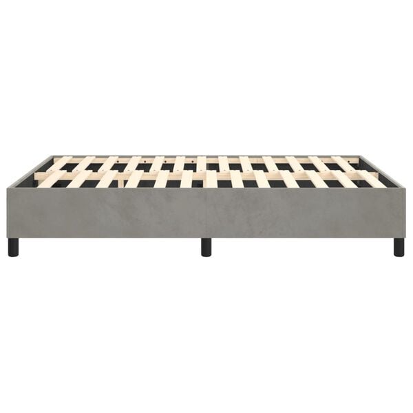 vidaXL Bed Frame without Mattress Light Grey Full Velvet (US Only)