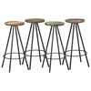 vidaXL Bar Stools 4 pcs Solid Reclaimed Wood