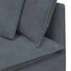 vidaXL Modular Sofa with Footstool&Cushions Velvet Dark Grey