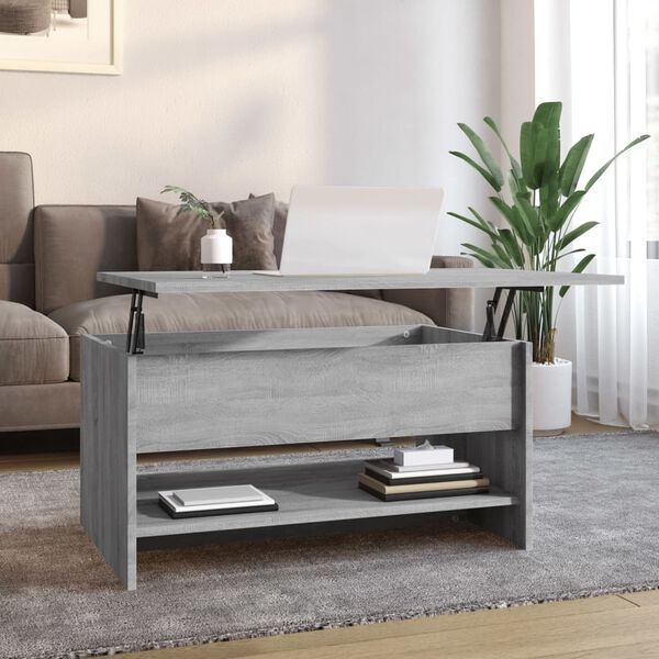 vidaXL Coffee Table Grey Sonoma 80x50x40 cm Engineered Wood