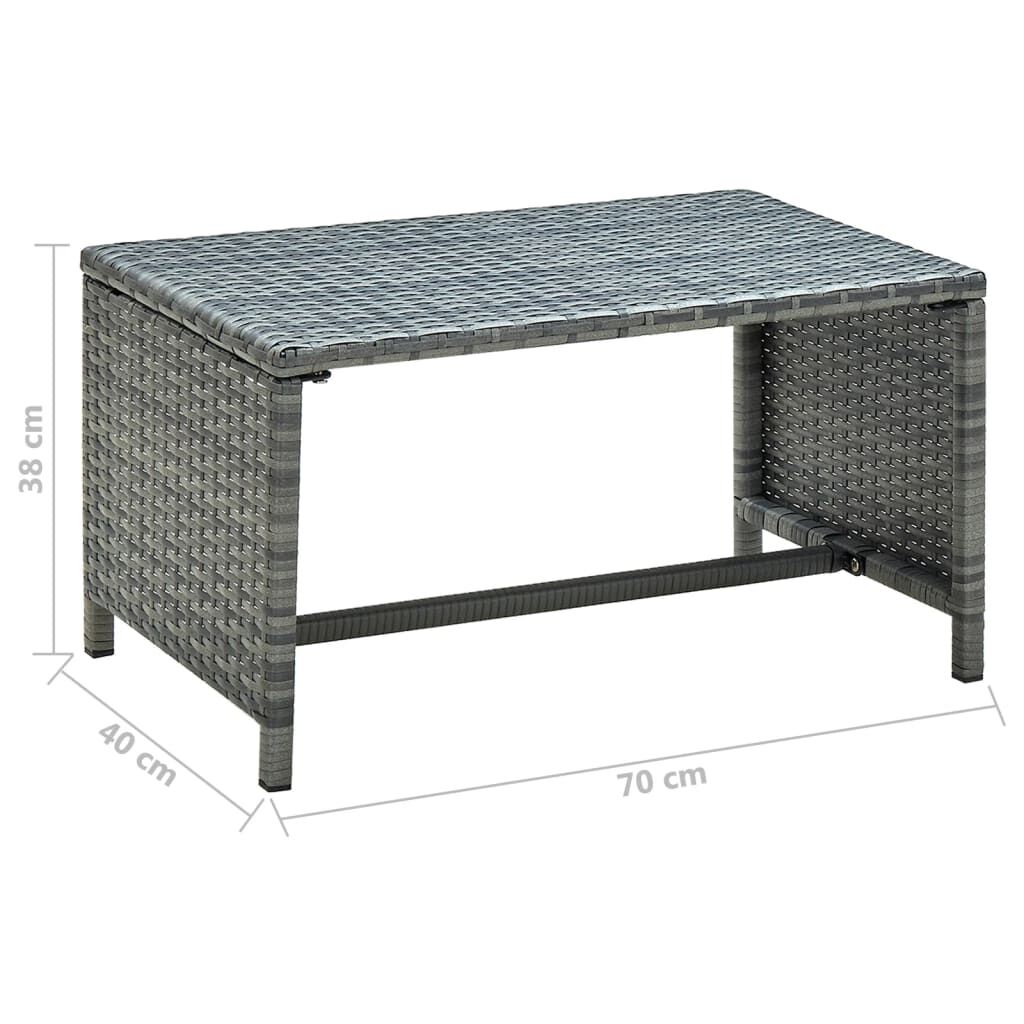 vidaXL 4 Piece Garden Lounge with Cushions Set Poly Rattan Grey