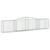vidaXL Arched Gabion Baskets 6 pcs 400x50x80/100 cm Galvanised Iron