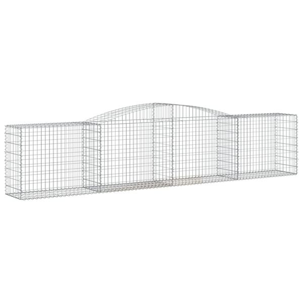 vidaXL Arched Gabion Baskets 6 pcs 400x50x80/100 cm Galvanised Iron