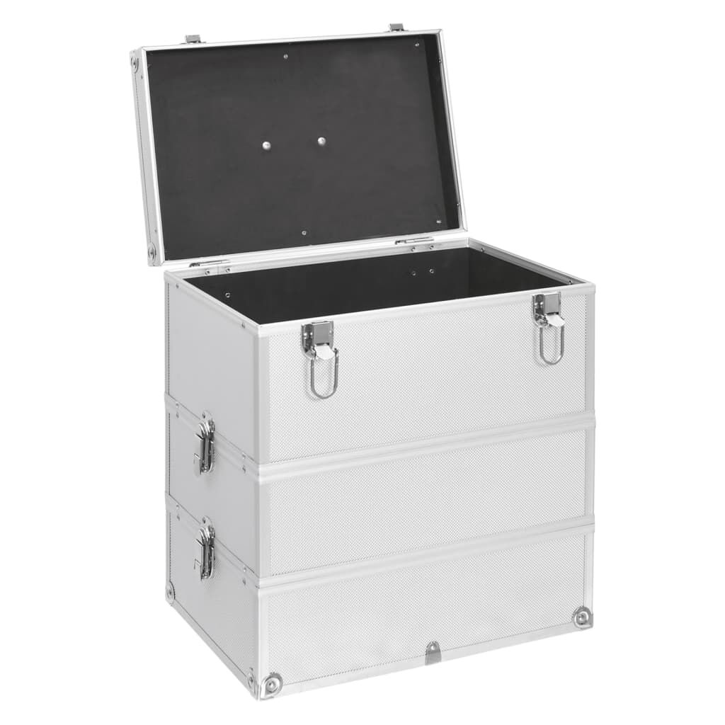 vidaXL Make-up Case 37x24x40 cm Silver Aluminium