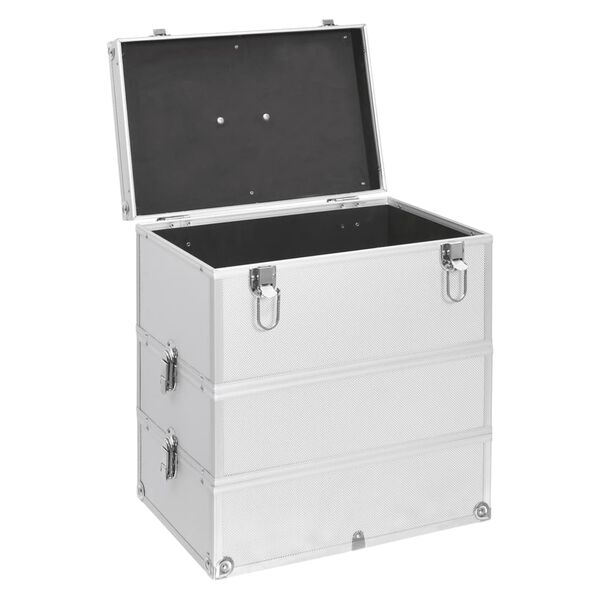 vidaXL Make-up Case 37x24x40 cm Silver Aluminium