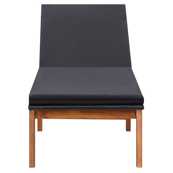 vidaXL Sun Loungers 2 pcs with Table Poly Rattan and Solid Acacia Wood