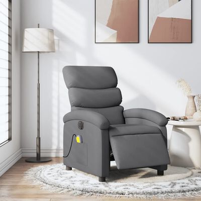 vidaXL Electric Massage Recliner Chair Dark Grey Fabric