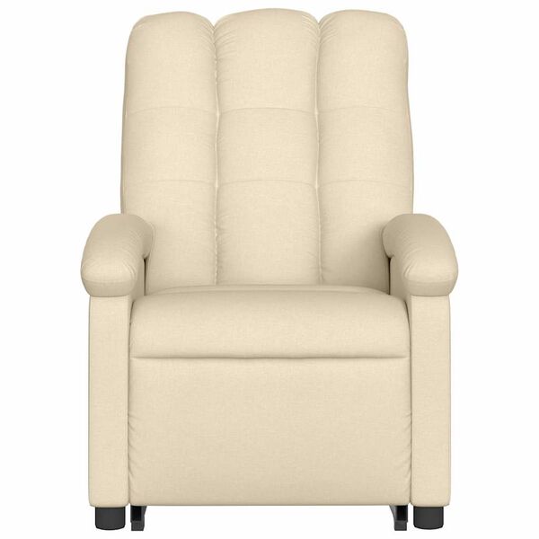 vidaXL Electric Stand up Massage Recliner Chair Cream Fabric