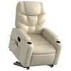 vidaXL Electric Stand up Massage Recliner Chair Cream Faux Leather