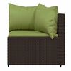 vidaXL 3 Piece Garden Lounge Set with Cushions Brown Poly Rattan