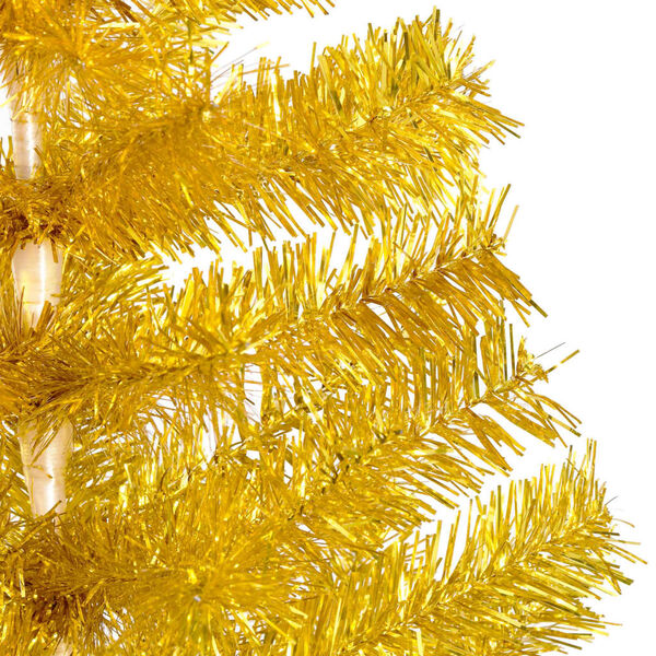 vidaXL Artificial Pre-lit Christmas Tree with Stand Gold 240 cm PET