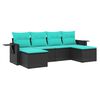 vidaXL 6 Piece Garden Sofa Set with Cushions Black Poly Rattan