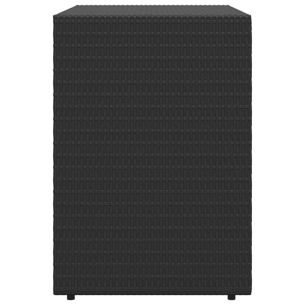 vidaXL Garden Storage Cabinet Black 100x55.5x80 cm Poly Rattan