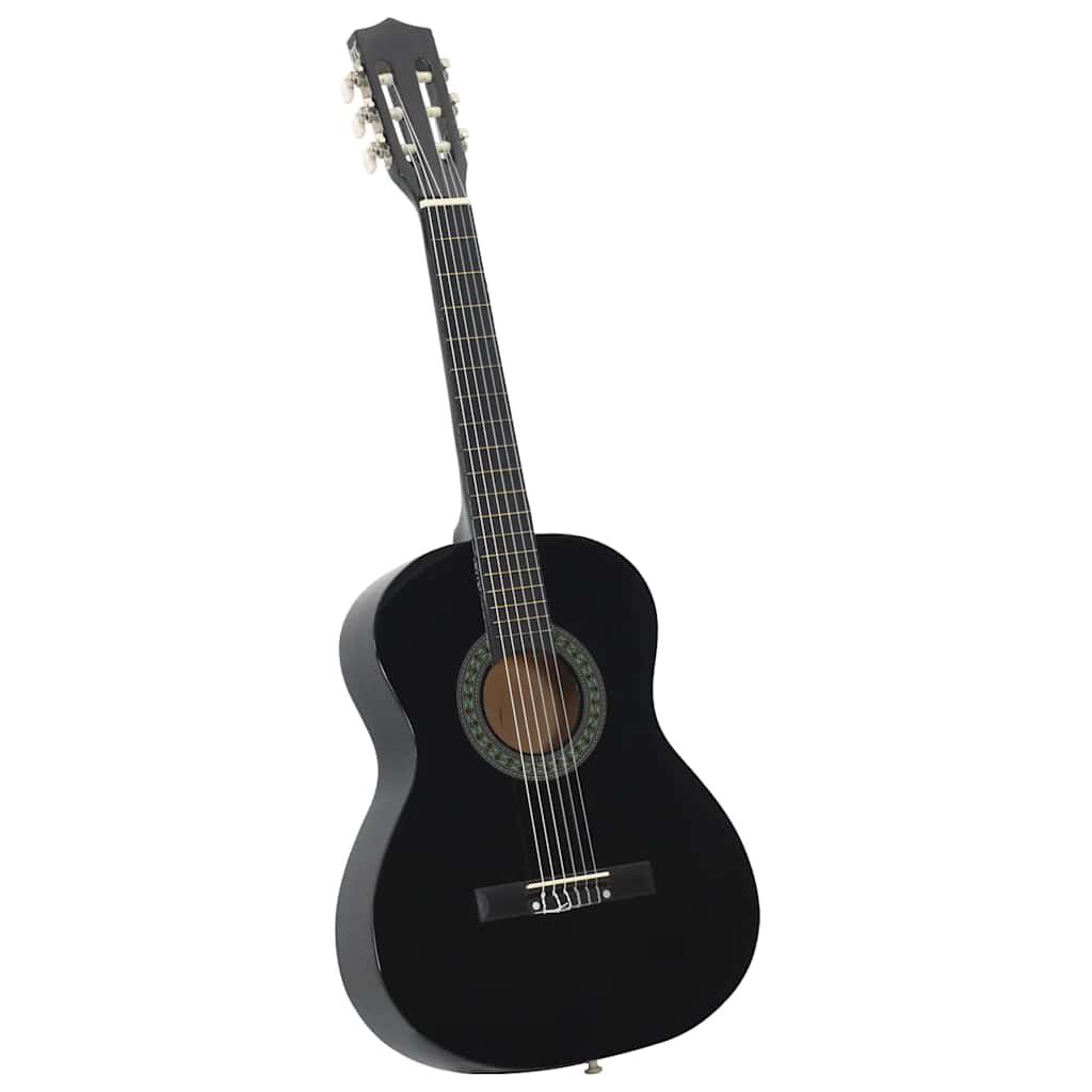 vidaXL 8 Piece Classical Guitar Beginner Set Black 3/4 36"