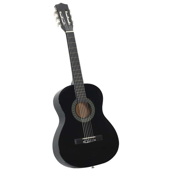 vidaXL 8 Piece Classical Guitar Beginner Set Black 3/4 36"