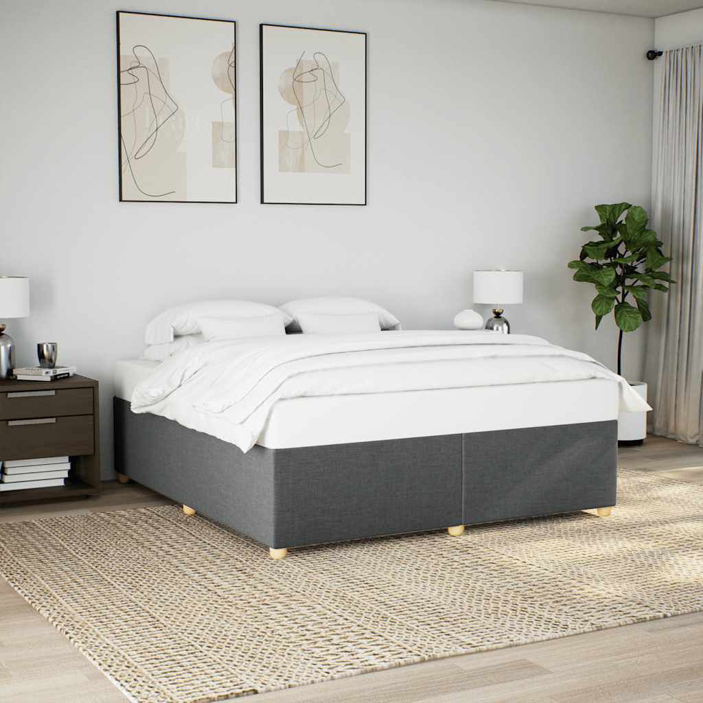 vidaXL Bed Frame without Mattress Dark Grey California King Fabric
