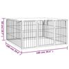 vidaXL Dog Playpen 4 Panels Black 100x50 cm Powder-coated Steel