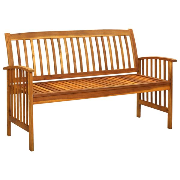 vidaXL Garden Bench with Cushion 147 cm Solid Acacia Wood