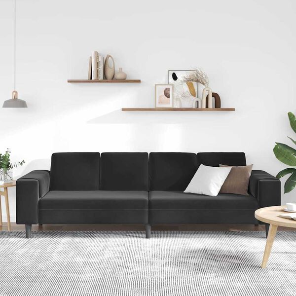 vidaXL Sofa Set Black Velvet