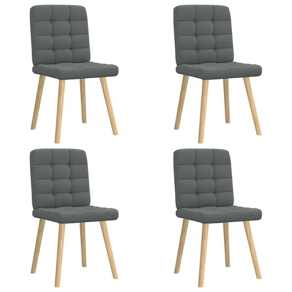 vidaXL Dining Chairs 4 pcs Dark Grey Fabric