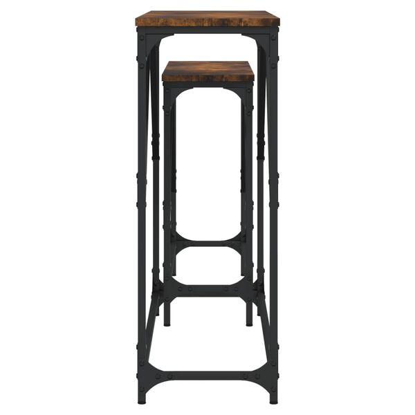 vidaXL Nesting Console Tables 2 pcs Smoked Oak Engineered Wood