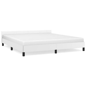 vidaXL Bed Frame without Mattress White California King Faux Leather