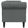 vidaXL Chesterfield Sofa 3-Seater Dark Grey Fabric