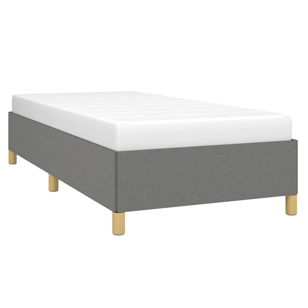 vidaXL Bed Frame without Mattress Dark Grey 100x190 cm Twin Fabric