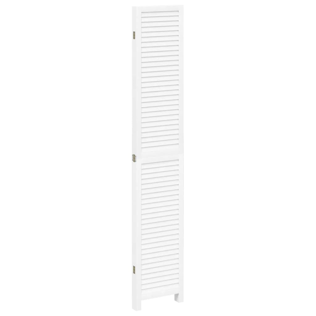 vidaXL Room Divider 4 Panels White Solid Wood Paulownia