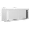 vidaXL Kitchen Wall Cabinet with Sliding Doors 120x40x50 cm Stainless Steel