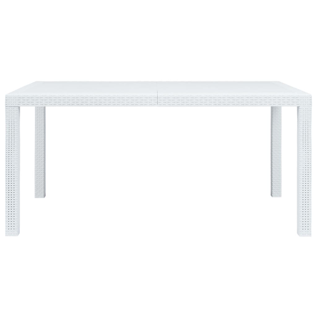 vidaXL 7 Piece Outdoor Dining Set Plastic White Rattan Look