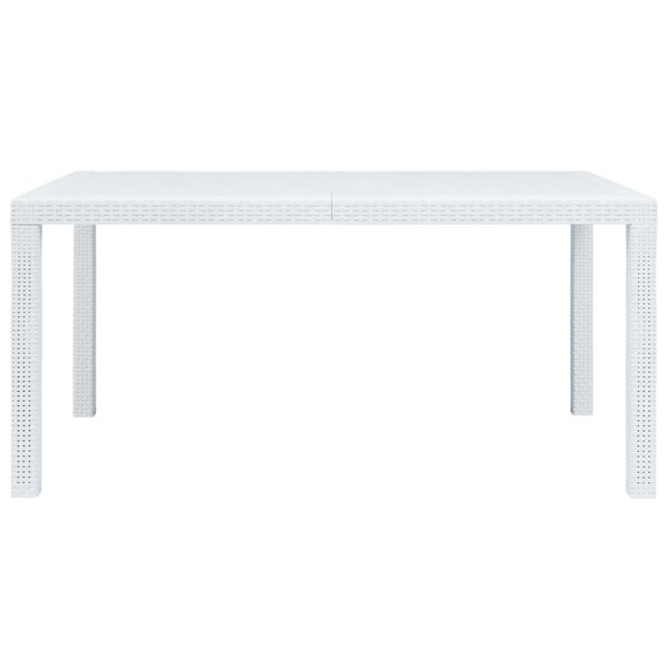 vidaXL 7 Piece Outdoor Dining Set Plastic White Rattan Look
