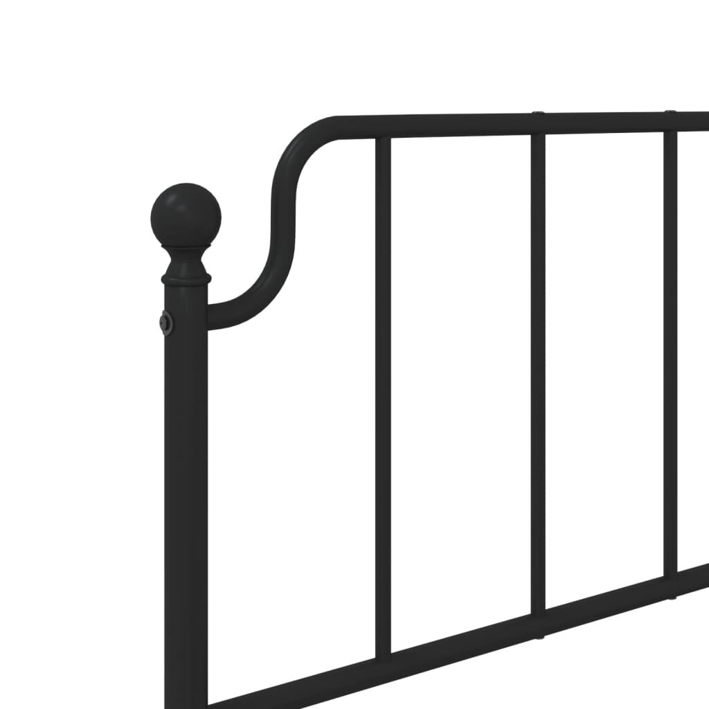 vidaXL Metal Bed Frame without Mattress with Footboard Black 100x200cm
