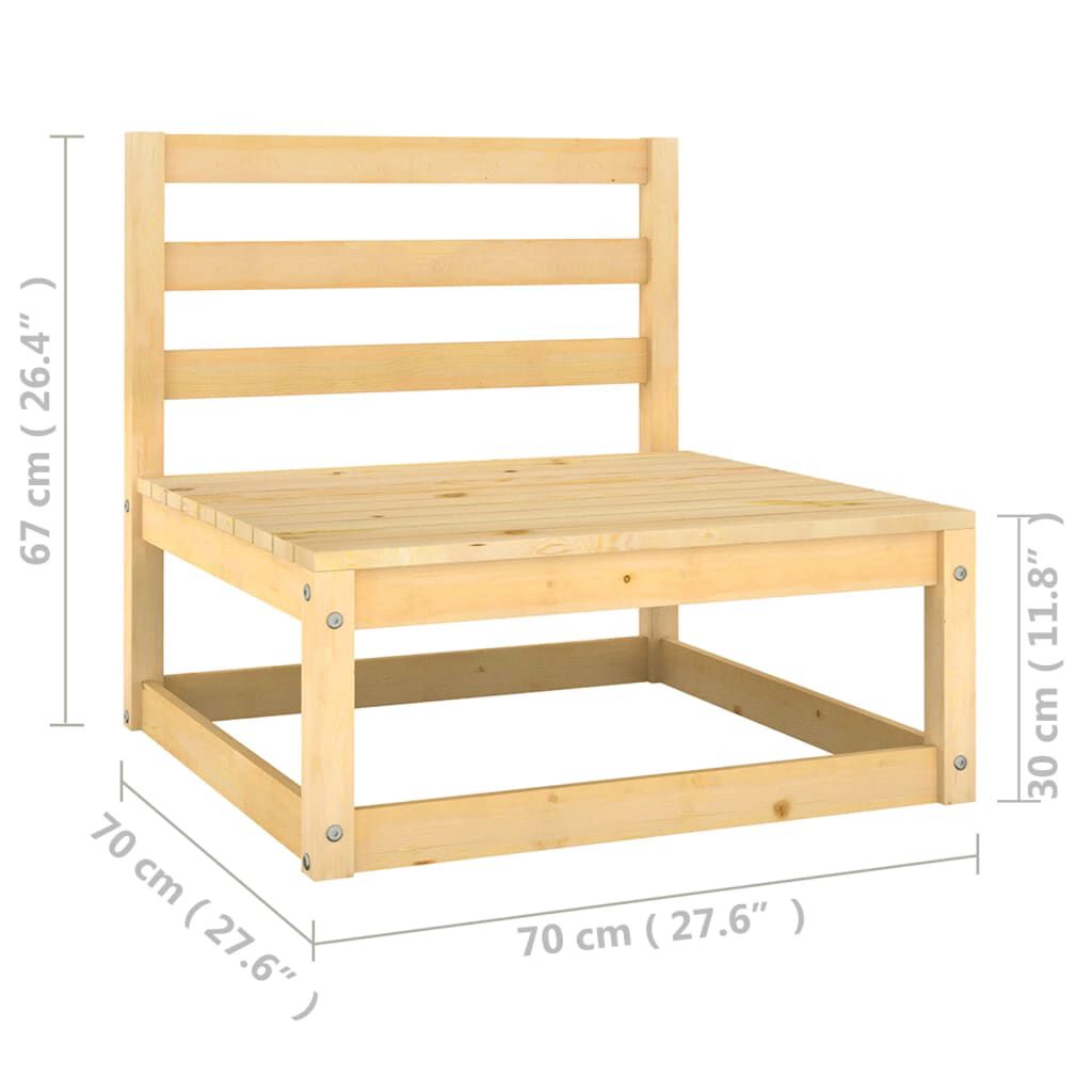 vidaXL 6 Piece Garden Lounge Set with Cushions Solid Pinewood